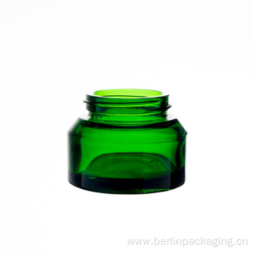 Green Glass Cream Jar